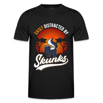 Facilement distrait par Skunks Skunks Skunk - T-shirt sport Homme - noir - Devant - AI Model Male 178 dark (178cm)