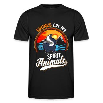 Skunks are my spirit animals Skunk - Men's Functional T-Shirt - black - Front - AI Model Male 178 dark (178cm)