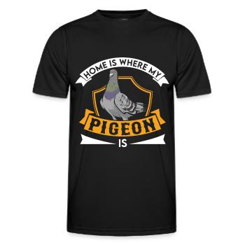 Taube Zuhause Taubenzüchter Stadttaube - Männer Funktions-T-Shirt - Schwarz - Vorne - AI Model Male 178 dark (178cm)
