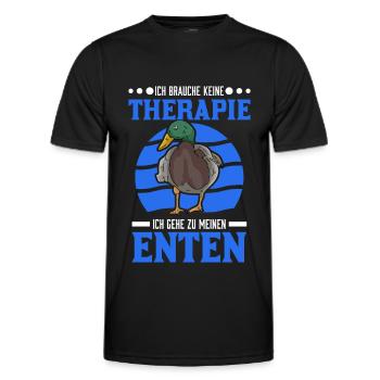 Duck Therapy Duck Breeder - Men's Functional T-Shirt - black - Front - AI Model Male 178 dark (178cm)