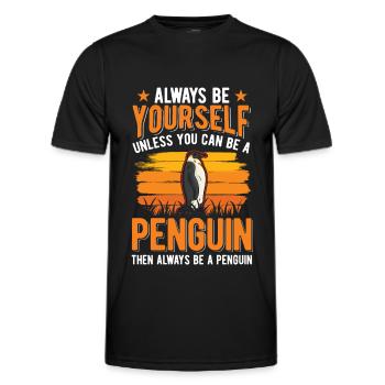 Pinguin Penguin - Männer Funktions-T-Shirt - Schwarz - Vorne - AI Model Male 178 dark (178cm)