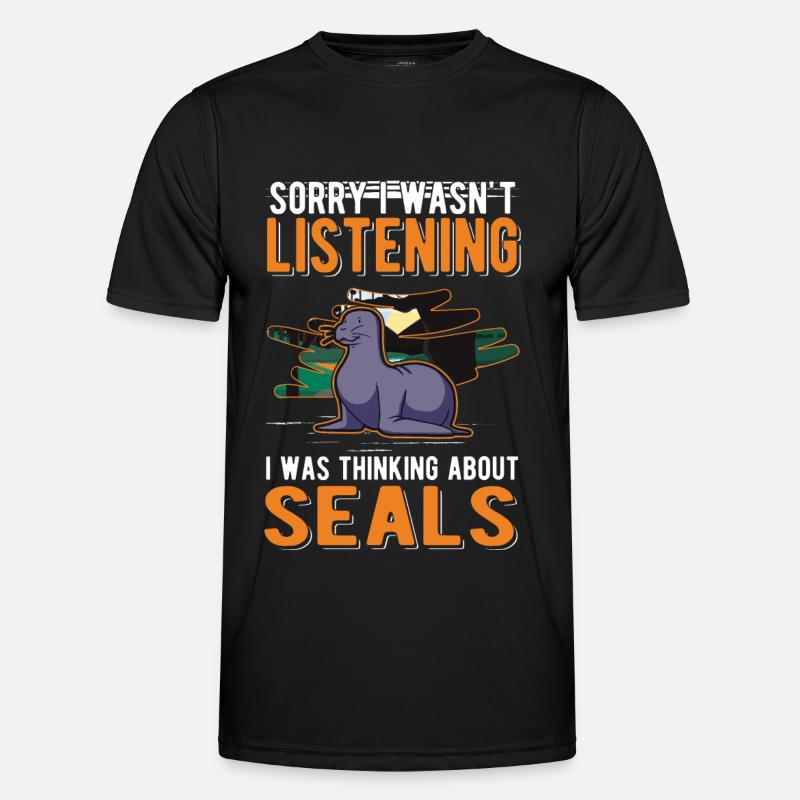 Robbe Geschenk Seelöwe - Männer Funktions-T-Shirt - Schwarz