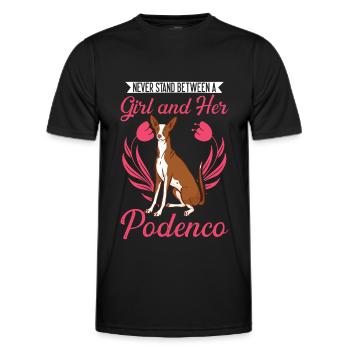 Podenco Girl Lévrier espagnol Ibizan Hound - T-shirt sport Homme - noir - Devant - AI Model Male 178 dark (178cm)