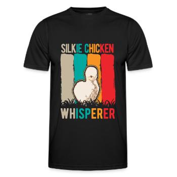 Seidenhuhn Flüsterer Silkie Chicken Whisperer - Männer Funktions-T-Shirt - Schwarz - Vorne - AI Model Male 178 dark (178cm)