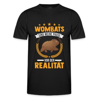 Wombats sind meine Pause vor der Realität - Männer Funktions-T-Shirt - Schwarz - Vorne - AI Model Male 178 dark (178cm)