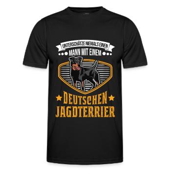 Deutscher Jagdterrier Mann - Männer Funktions-T-Shirt - Schwarz - Vorne - AI Model Male 178 dark (178cm)