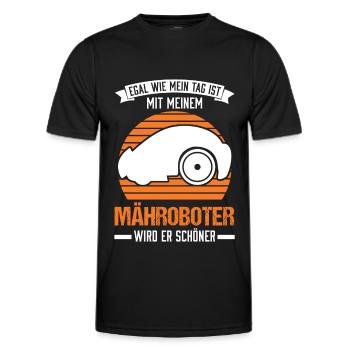 Mähroboter Rasenmähroboter - Männer Funktions-T-Shirt - Schwarz - Vorne - AI Model Male 178 dark (178cm)