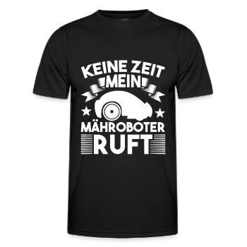 Keine Zeit Mein Mähroboter ruft - Männer Funktions-T-Shirt - Schwarz - Vorne - AI Model Male 178 dark (178cm)