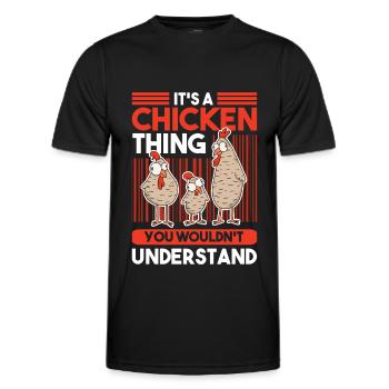 Chicken Thing Farmer Farmer Chicken - Men's Functional T-Shirt - black - Front - AI Model Male 178 dark (178cm)