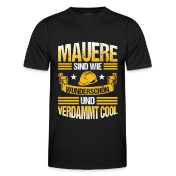Maurer Einhorn Mauerer Maurermeister - Männer Funktions-T-Shirt - Schwarz - Vorne - AI Model Male 178 dark (178cm)