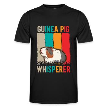 Cochon d’Inde Whisperer Meerschweinchen Flüsterer - T-shirt sport Homme - noir - Devant - AI Model Male 178 dark (178cm)