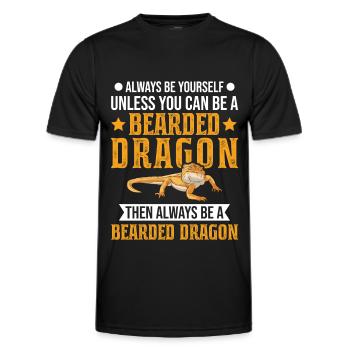 Bartagame Bearded Dragon - Männer Funktions-T-Shirt - Schwarz - Vorne - AI Model Male 178 dark (178cm)