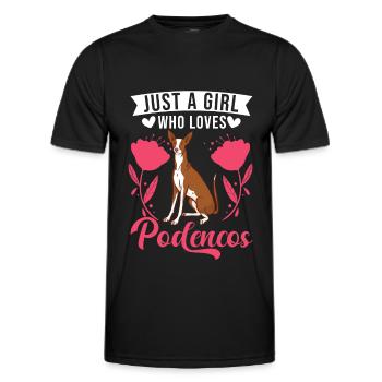 Juste une fille qui aime Podencos Girls - T-shirt sport Homme - noir - Devant - AI Model Male 178 dark (178cm)