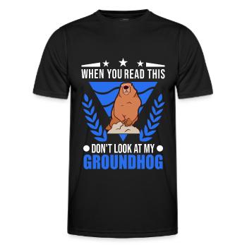 Murmeltier Geschenk Groundhog Day Woodchuck - Männer Funktions-T-Shirt - Schwarz - Vorne - AI Model Male 178 dark (178cm)