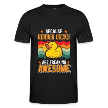 Because Rubber Ducks are freaking awesome - Men's Functional T-Shirt - black - Front - AI Model Male 178 dark (178cm)