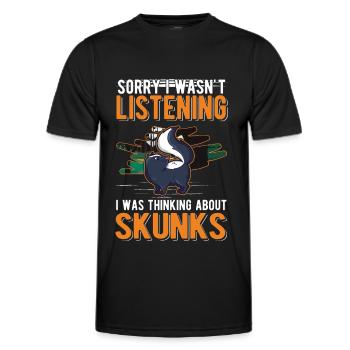 I was thinking about Skunks Stinktier - Männer Funktions-T-Shirt - Schwarz - Vorne - AI Model Male 178 dark (178cm)