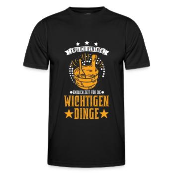 Sauna Rentner Saunieren Opa Saunagänger - Männer Funktions-T-Shirt - Schwarz - Vorne - AI Model Male 178 dark (178cm)