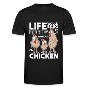 La vie serait si ennuyeuse sans Chickens Hühner - T-shirt sport Homme - noir - Devant - AI Model Male 178 dark (178cm)