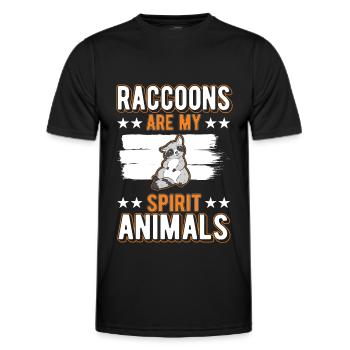 Waschbär Spirit Animal Raccoon - Männer Funktions-T-Shirt - Schwarz - Vorne - AI Model Male 178 dark (178cm)