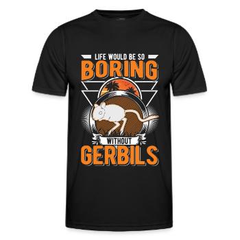 Gerbil Gift Racing Rat Germesau - Men's Functional T-Shirt - black - Front - AI Model Male 178 dark (178cm)
