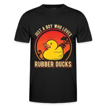 Canard en caoutchouc Jeune Canard grinçant Canard de bain - T-shirt sport Homme - noir - Devant - AI Model Male 178 dark (178cm)