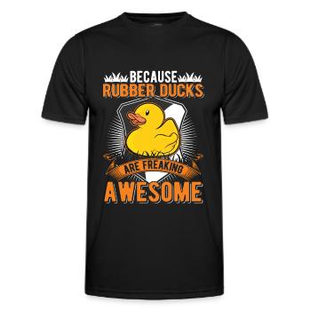 Rubber Duck GiftQuietscheente Bathing Duck - Men's Functional T-Shirt - black - Front - AI Model Male 178 dark (178cm)