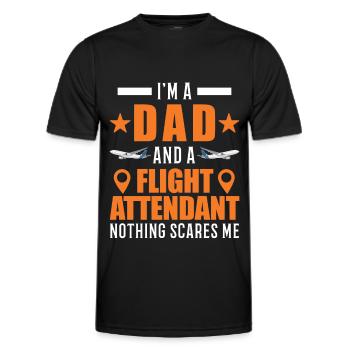 Flight Attendant Father Flight Attendant Dad - Men's Functional T-Shirt - black - Front - AI Model Male 178 dark (178cm)