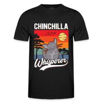 Chinchilla Flüsterer Chinchilla Whisperer - Männer Funktions-T-Shirt - Schwarz - Vorne - AI Model Male 178 dark (178cm)