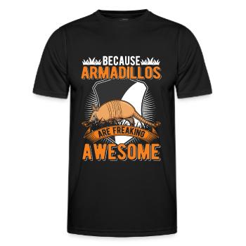 Because Armadillos are freaking awesome armadillo - Men's Functional T-Shirt - black - Front - AI Model Male 178 dark (178cm)
