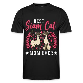 Siamese Cats Mama Siam Cat Mom - Men's Functional T-Shirt - black - Front - AI Model Male 178 dark (178cm)