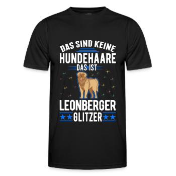 Leonberger Glitzer - Männer Funktions-T-Shirt - Schwarz - Vorne - AI Model Male 178 dark (178cm)