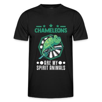 Chamäleon Spirit Animal Caméléon - T-shirt sport Homme - noir - Devant - AI Model Male 178 dark (178cm)