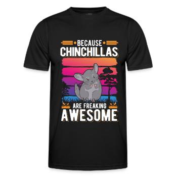 Parce que les chinchillas sont impressionnants - T-shirt sport Homme - noir - Devant - AI Model Male 178 dark (178cm)