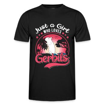 Juste une fille qui aime Gerbils Mädchen Rennmaus - T-shirt sport Homme - noir - Devant - AI Model Male 178 dark (178cm)