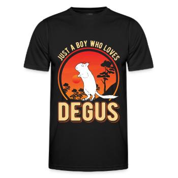 Juste un garçon qui aime Degus Degu Gift - T-shirt sport Homme - noir - Devant - AI Model Male 178 dark (178cm)
