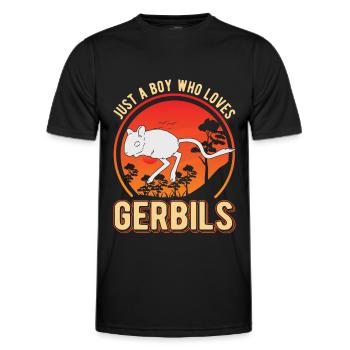 Juste un garçon qui aime Gerbils Junge Rennmaus - T-shirt sport Homme - noir - Devant - AI Model Male 178 dark (178cm)