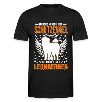 Leonberger Guardian Angel - Men's Functional T-Shirt - black - Front - AI Model Male 178 dark (178cm)