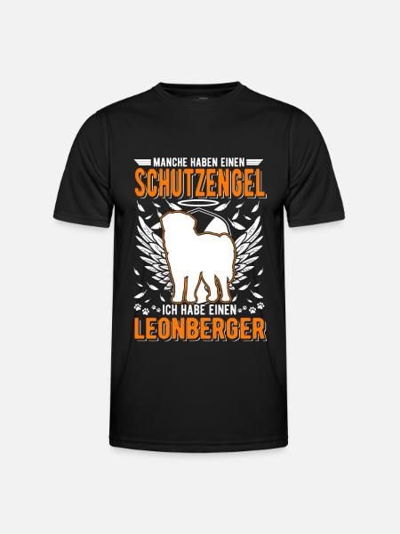 Leonberger Schutzengel - Männer Funktions-T-Shirt - Schwarz