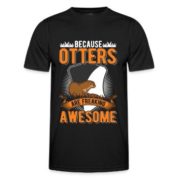 Because Otters are freaking awesome Seeotter - Männer Funktions-T-Shirt - Schwarz - Vorne - AI Model Male 178 dark (178cm)