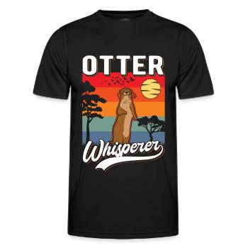 Otter Flüsterer Otter Whisperer Seeotter - Männer Funktions-T-Shirt - Schwarz - Vorne - AI Model Male 178 dark (178cm)