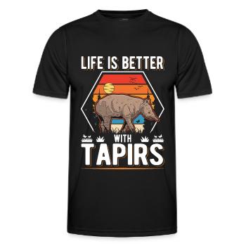 Life is better with Tapirs - Männer Funktions-T-Shirt - Schwarz - Vorne - AI Model Male 178 dark (178cm)