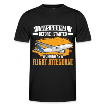 Flight Attendant Gift Flight Attendant - Men's Functional T-Shirt - black - Front - AI Model Male 178 dark (178cm)