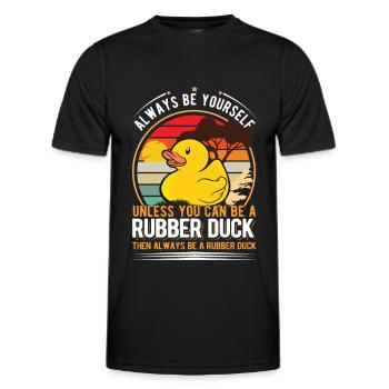 Rubber Duck Squeaky Duck Bathing Duck - Men's Functional T-Shirt - black - Front - AI Model Male 178 dark (178cm)