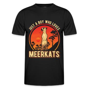 Meerkat Young Meerkat - Men's Functional T-Shirt - black - Front - AI Model Male 178 dark (178cm)