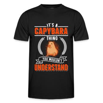 Capybara Ding Wasserschwein Capibara - Men's Functional T-Shirt - black - Front - AI Model Male 178 dark (178cm)