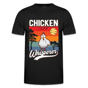 Poulet Chuchoteur Éleveur de poulet - T-shirt sport Homme - noir - Devant - AI Model Male 178 dark (178cm)