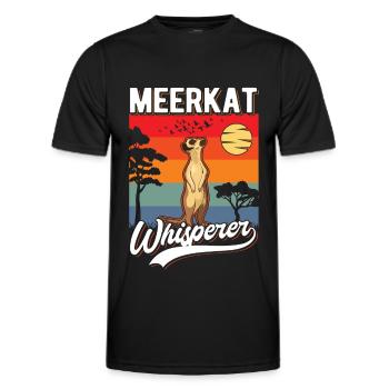 Erdmännchen Flüsterer Meerkat Whisperer - T-shirt sport Homme - noir - Devant - AI Model Male 178 dark (178cm)