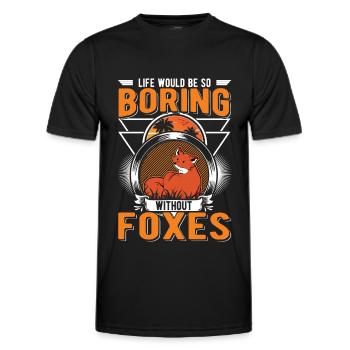 La vie serait si ennuyeuse sans Foxes Fuchs - T-shirt sport Homme - noir - Devant - AI Model Male 178 dark (178cm)