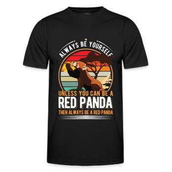 Roter Panda Geschenk Red Panda - Männer Funktions-T-Shirt - Schwarz - Vorne - AI Model Male 178 dark (178cm)