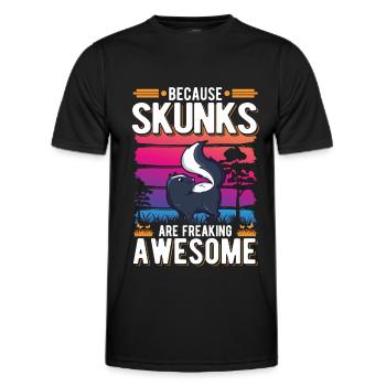 Because Skunks are freaking awesome Stinktier - Männer Funktions-T-Shirt - Schwarz - Vorne - AI Model Male 178 dark (178cm)